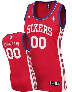 Women%27s Customized Philadelphia 76ers Red Jersey